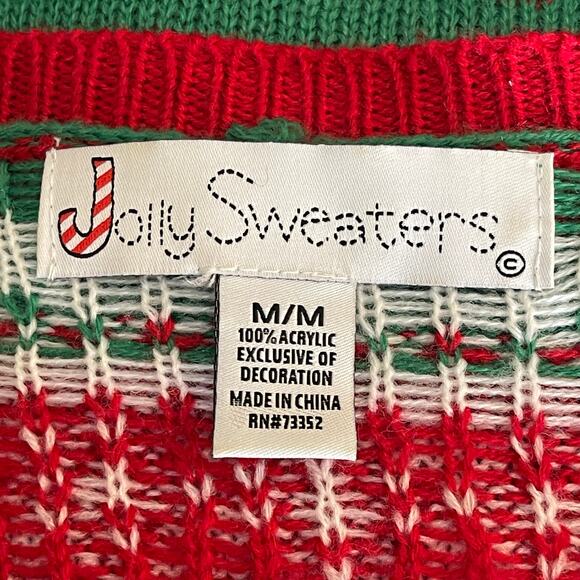 Jolly Sweaters Crazy Cat Christmas Crew Ugly Christmas Sweater Size Medium - Picture 3 of 4